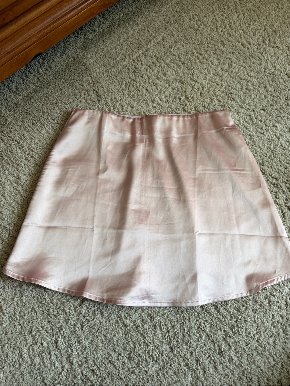 zeagoo Pink Satin Circle Skirt